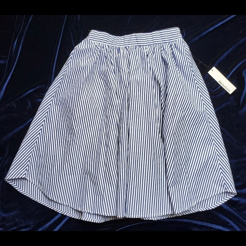 Haute Monde Striped Midi Skirt